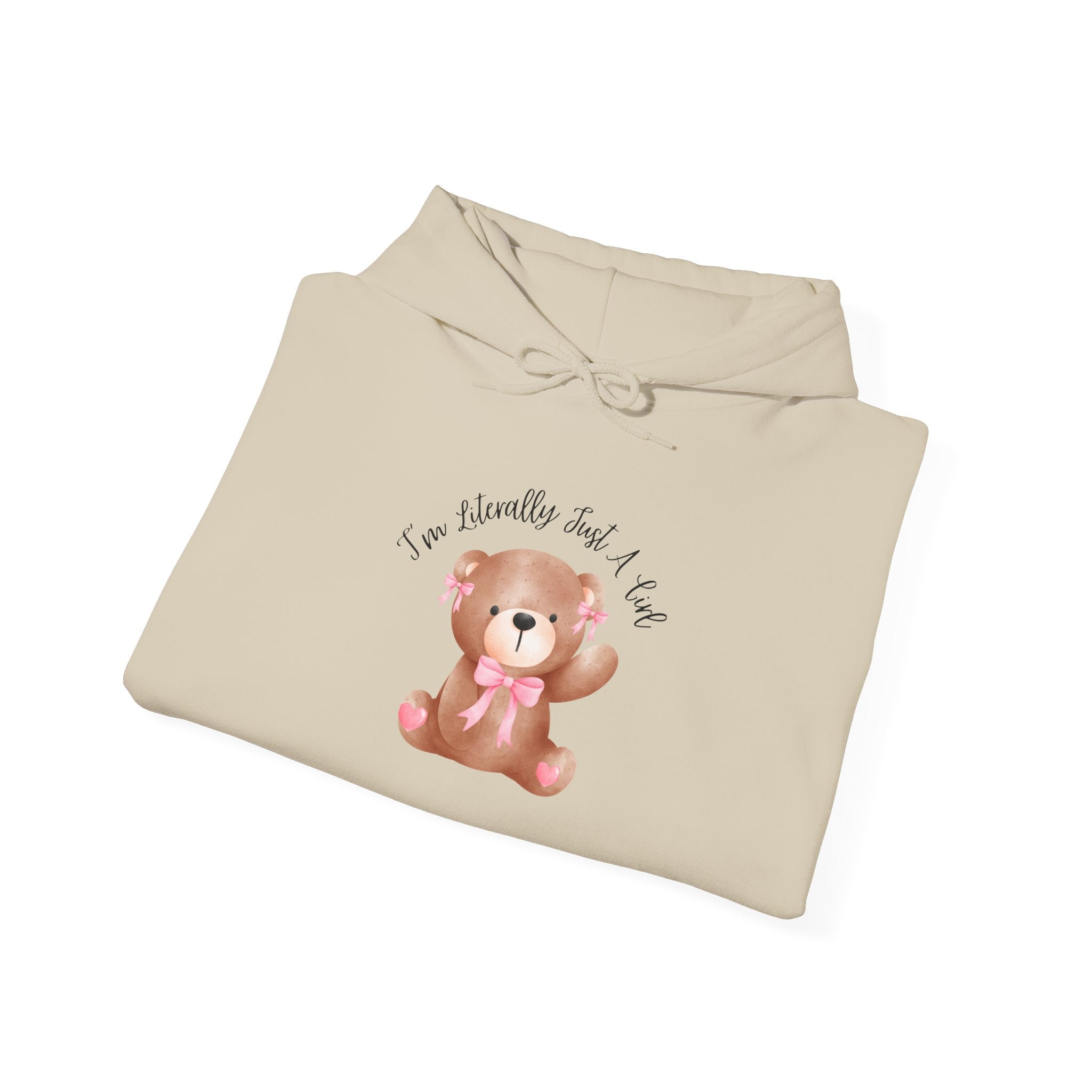 Hooded Sweatshirt - Coquette Cute Bear with a Bow Design