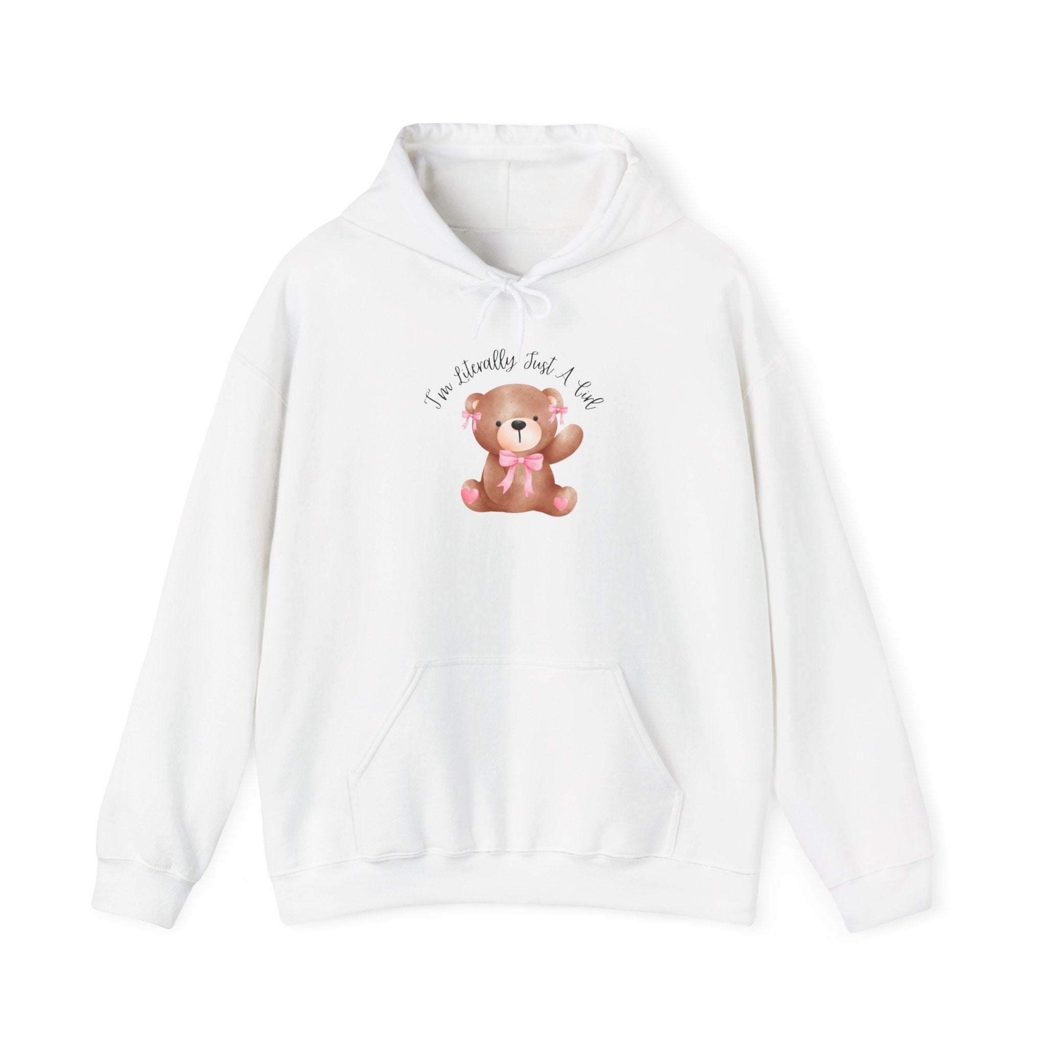 Hooded Sweatshirt - Coquette Cute Bear with a Bow Design