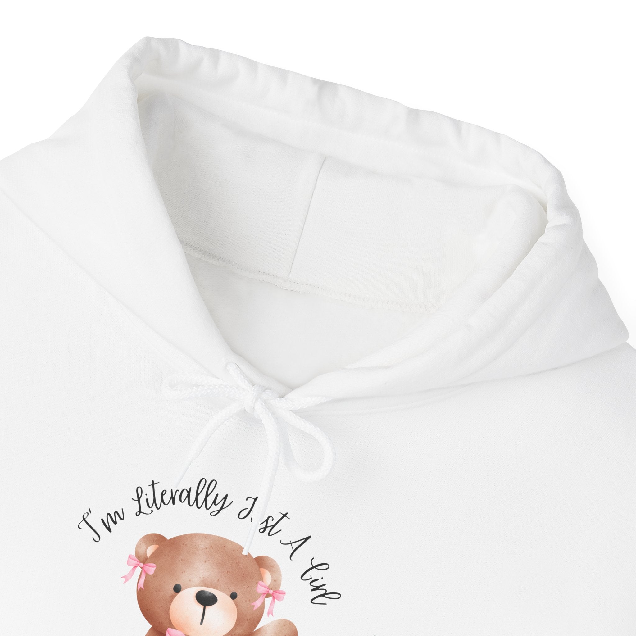 Hooded Sweatshirt - Coquette Cute Bear with a Bow Design