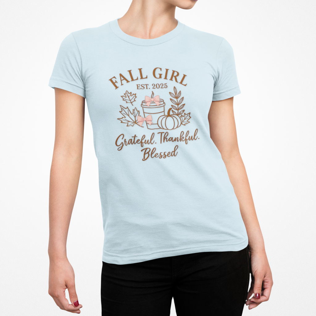 Fall Girl T-Shirt - Grateful, Thankful, Blessed