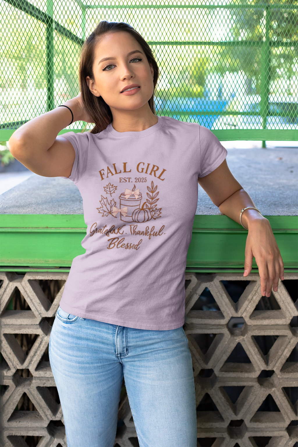 Fall Girl T-Shirt - Grateful, Thankful, Blessed