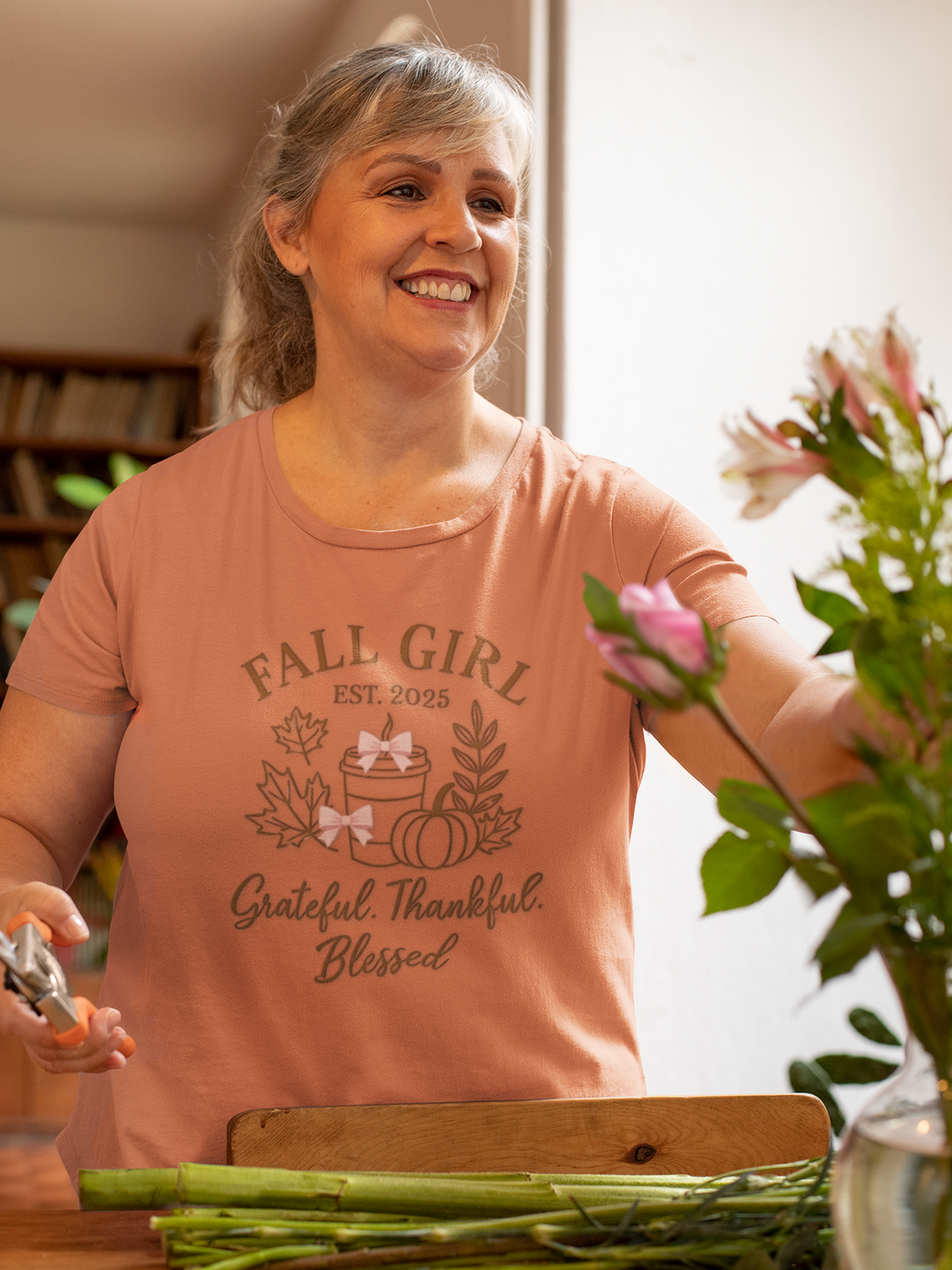 Fall Girl T-Shirt - Grateful, Thankful, Blessed
