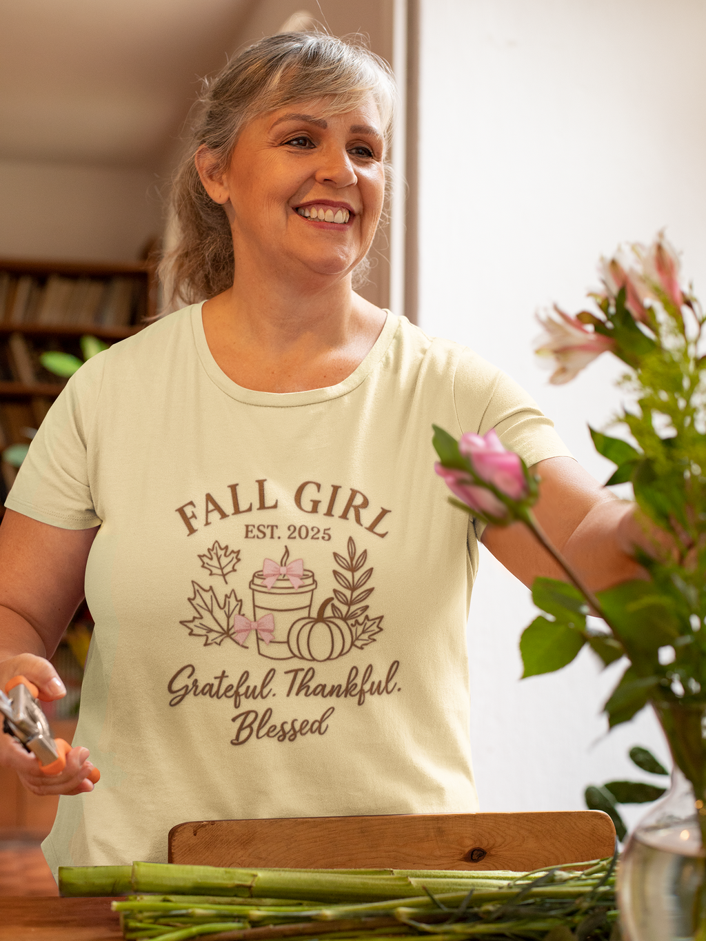 Fall Girl T-Shirt - Grateful, Thankful, Blessed