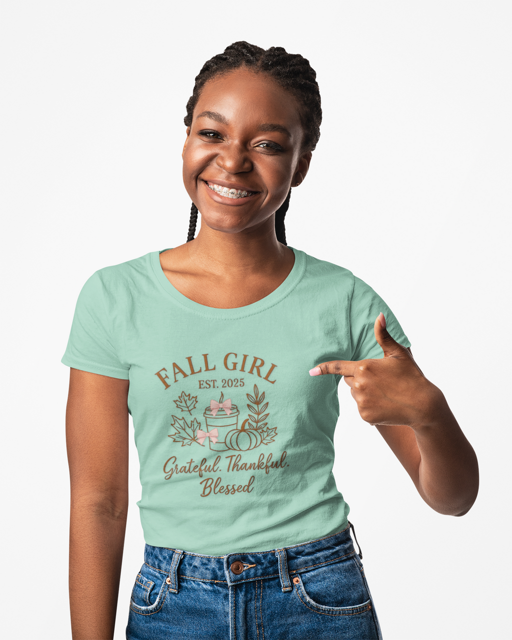 Fall Girl T-Shirt - Grateful, Thankful, Blessed