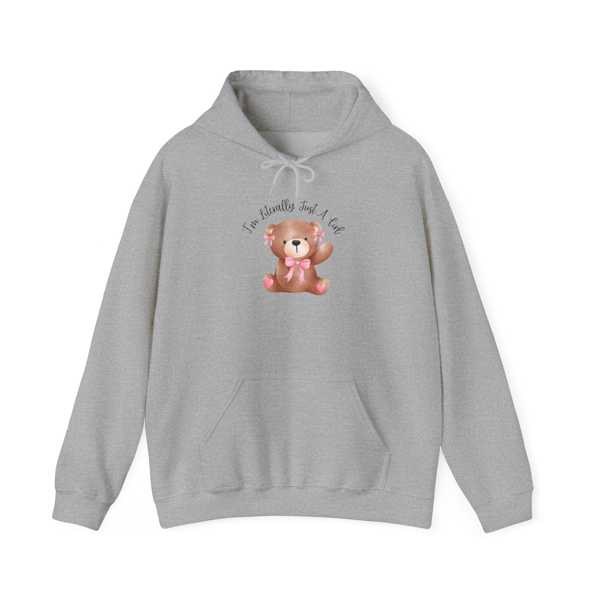 Hooded Sweatshirt - Coquette Cute Bear with a Bow Design