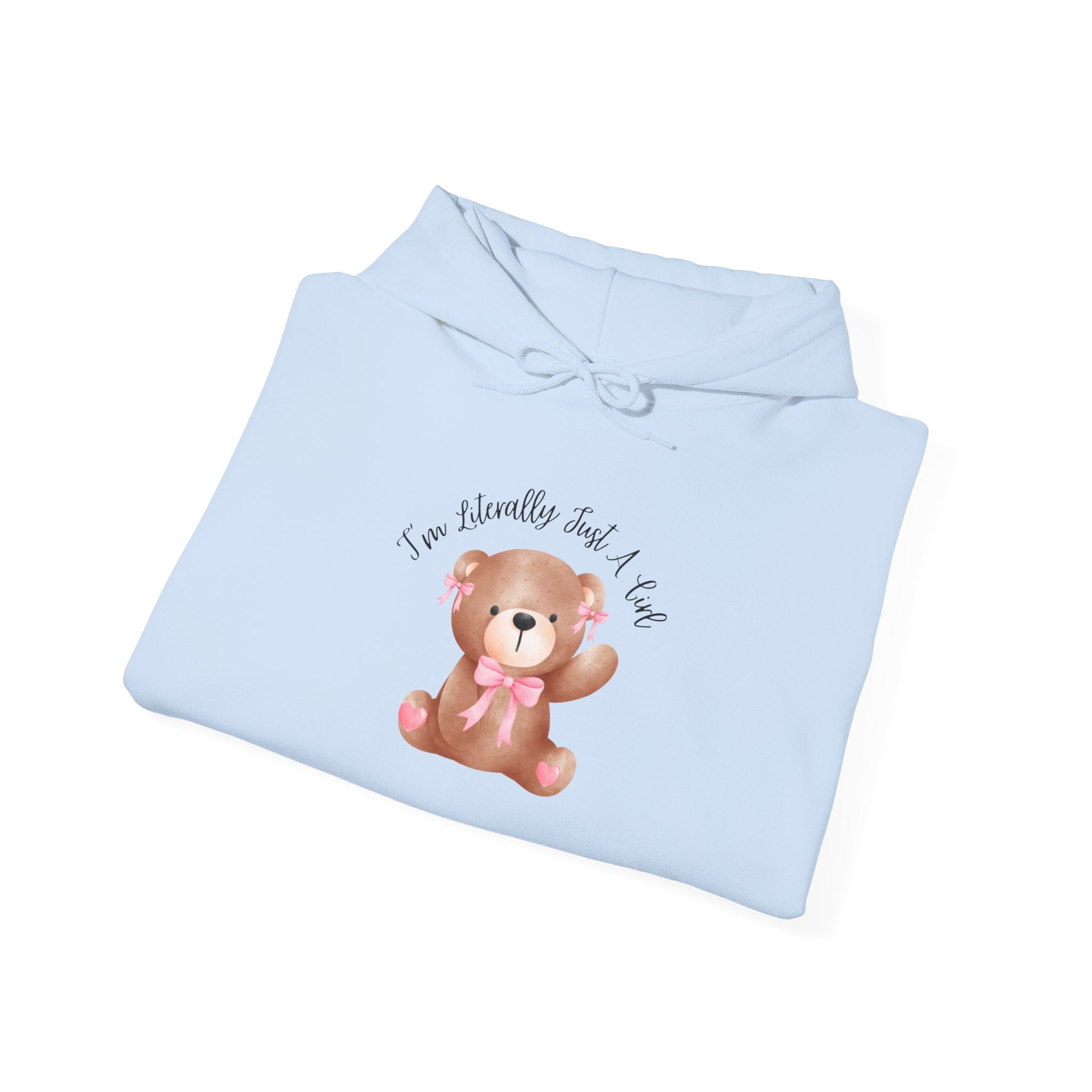 Hooded Sweatshirt - Coquette Cute Bear with a Bow Design