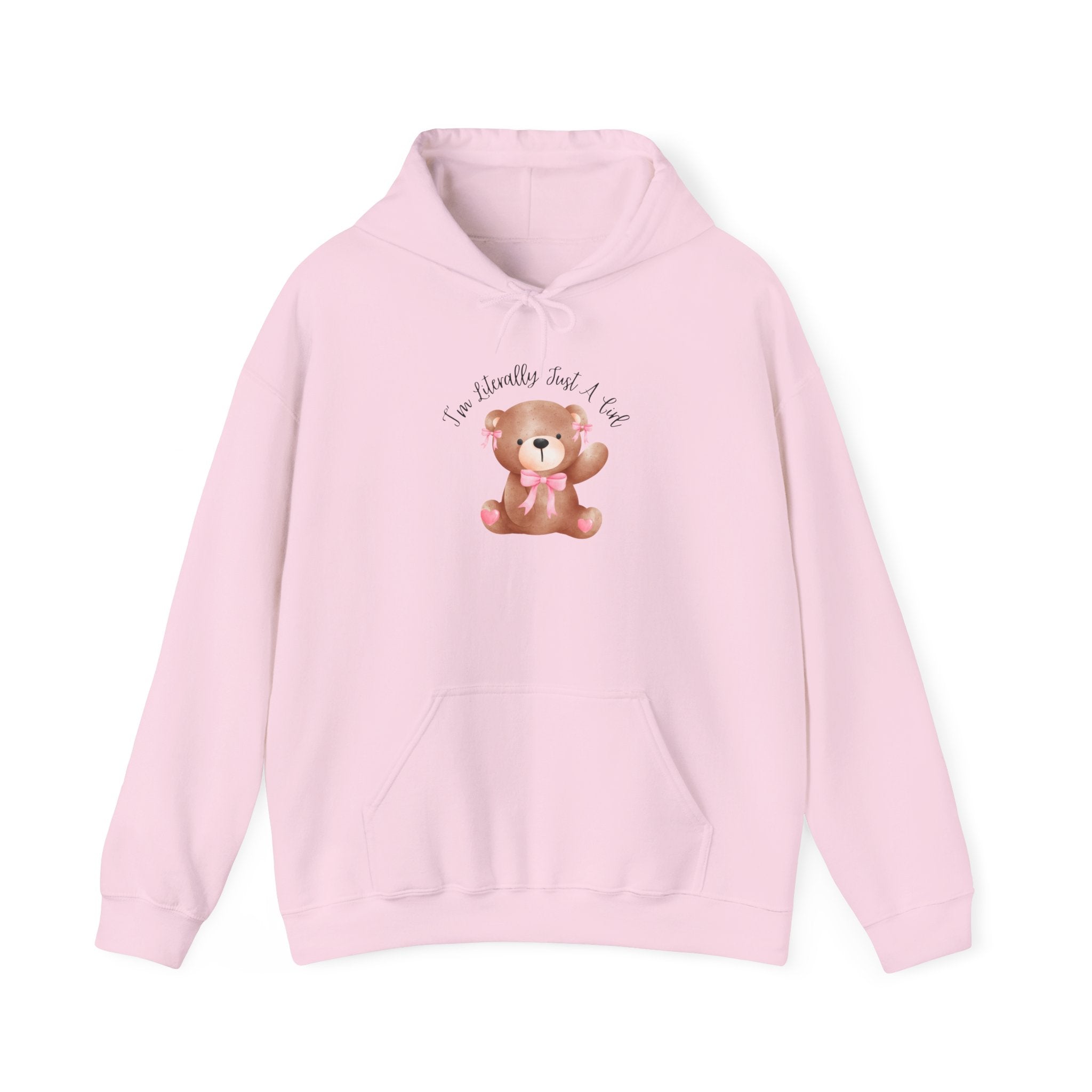 Hooded Sweatshirt - Coquette Cute Bear with a Bow Design