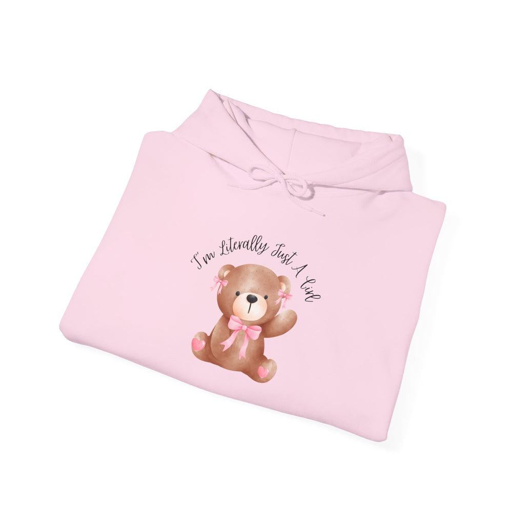 Hooded Sweatshirt - Coquette Cute Bear with a Bow Design