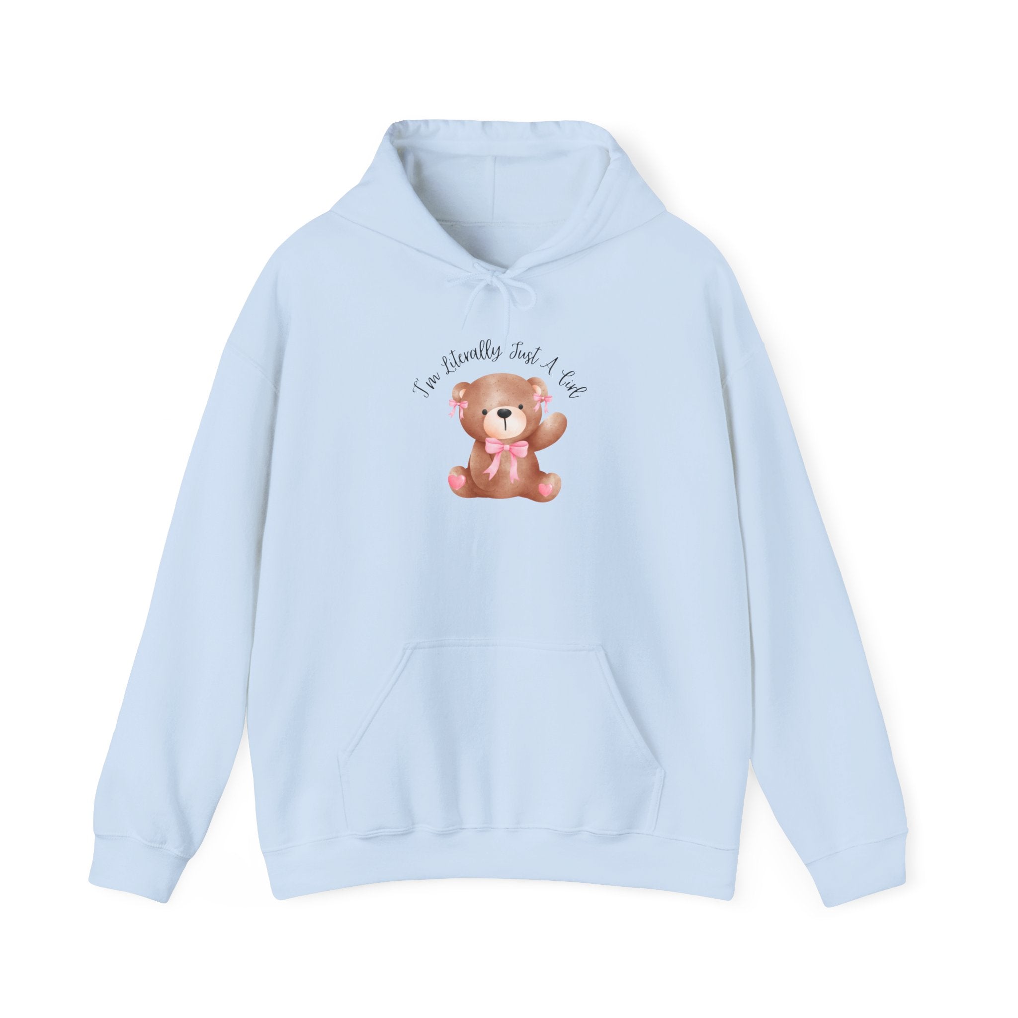 Hooded Sweatshirt - Coquette Cute Bear with a Bow Design