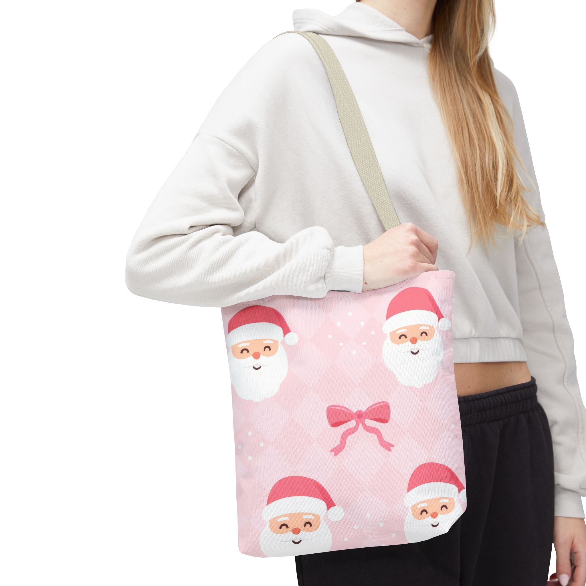 Christmas Santa Tote Bag - Festive Holiday AOP Design