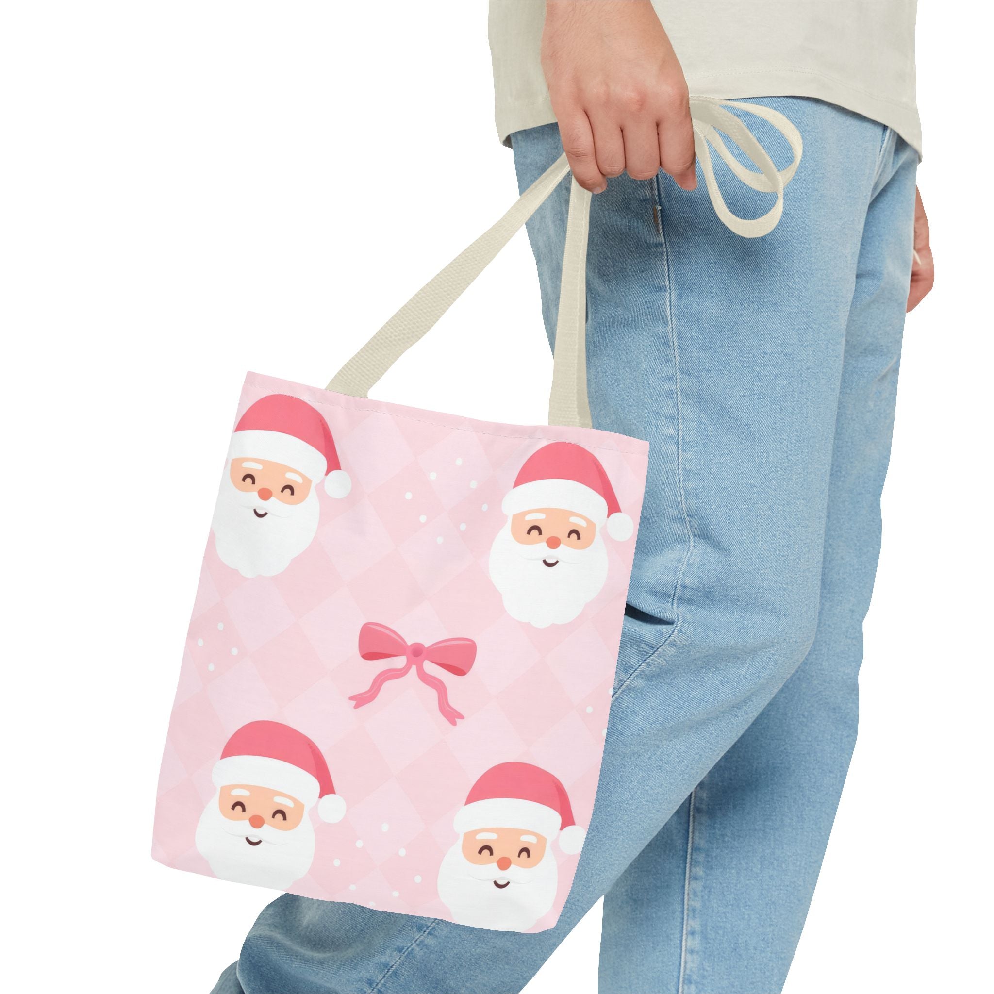 Christmas Santa Tote Bag - Festive Holiday AOP Design