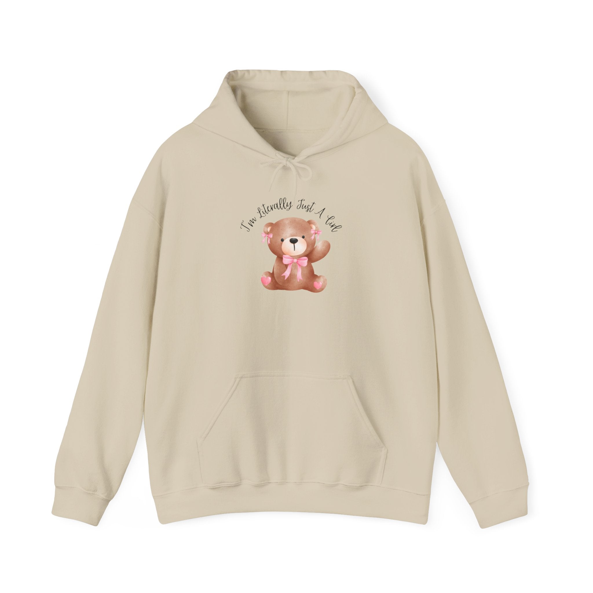 Hooded Sweatshirt - Coquette Cute Bear with a Bow Design