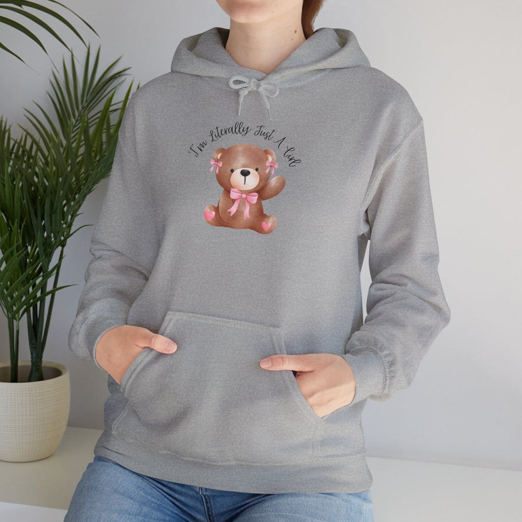Hooded Sweatshirt - Coquette Cute Bear with a Bow Design